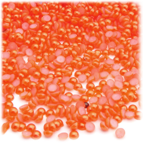 Half Dome Pearl, Plastic beads, 4mm, 10,000-pc, Fire Orange