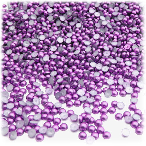 Half Dome Pearl, Plastic beads, 4mm, 10,000-pc, Luxplum Purple