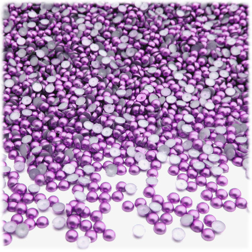 Half Dome Pearl, Plastic beads, 3mm, 1,440-pc, Luxplum Purple