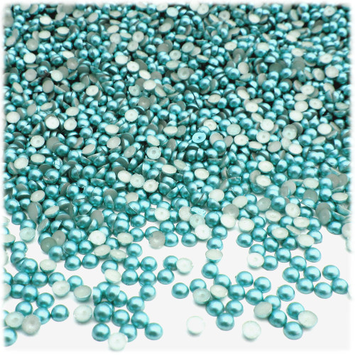 Half Dome Pearl, Plastic beads, 3mm, 1,440-pc, Aquamarine Blue