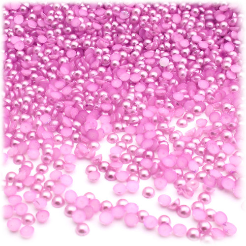 Half Dome Pearl, Plastic beads, 4mm, 10,000-pc, Plush Pink