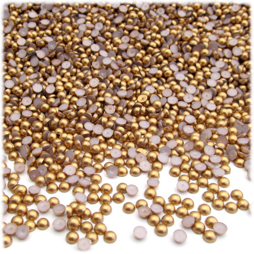 Half Dome Pearl, Plastic beads, 3mm, 1,440-pc, Golden Caramel Brown