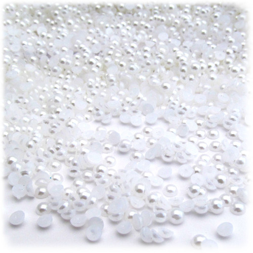 Half Dome Pearl, Plastic beads, 4mm, 10,000-pc, Pearl White