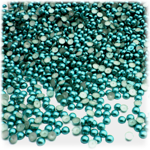 Half Dome Pearl, Plastic beads, 4mm, 10,000-pc, Jade Blue