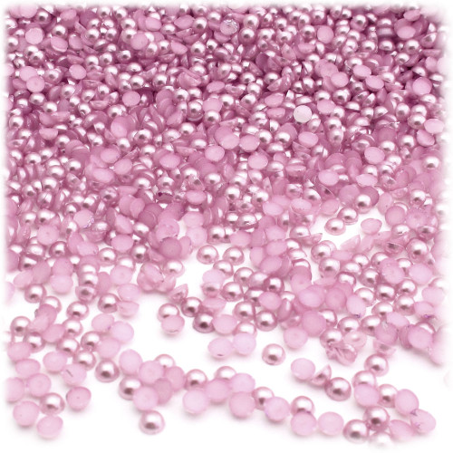 Half Dome Pearl, Plastic beads, 4mm, 10,000-pc, Satin Pink