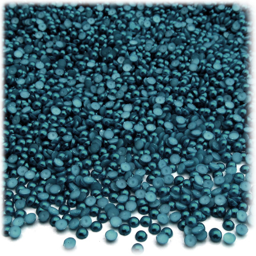Half Dome Pearl, Plastic beads, 4mm, 1,000-pc, Midnight Aquamarine Blue