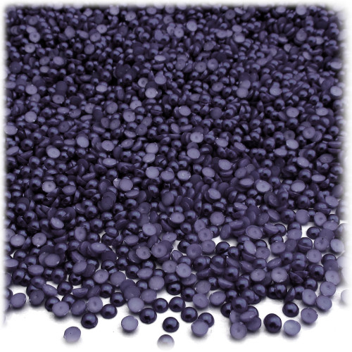 Half Dome Pearl, Plastic beads, 4mm, 1,000-pc, Blueberry Purple