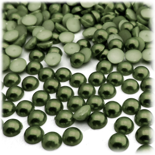 Half Dome Pearl, Plastic beads, 5mm, 10,000-pc, Olive Green