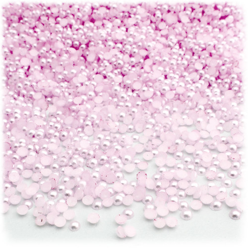 Half Dome Pearl, Plastic beads, 4mm, 288-pc, Light Baby Pink