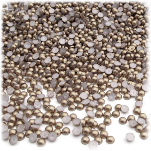 Half Dome Pearl, Plastic beads, 4mm, 288-pc, Cocco Butter Brown