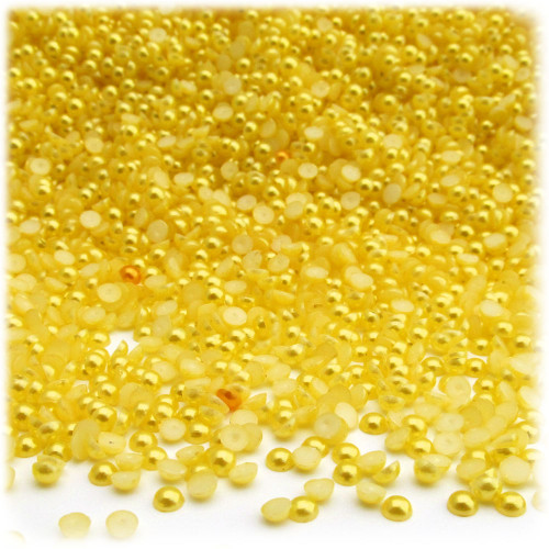 Half Dome Pearl, Plastic beads, 4mm, 288-pc, Sunshine Yellow