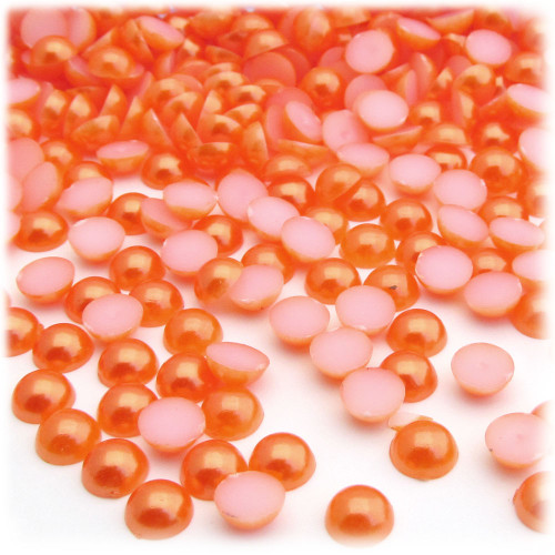 Half Dome Pearl, Plastic beads, 5mm, 1,000-pc, Fire Orange