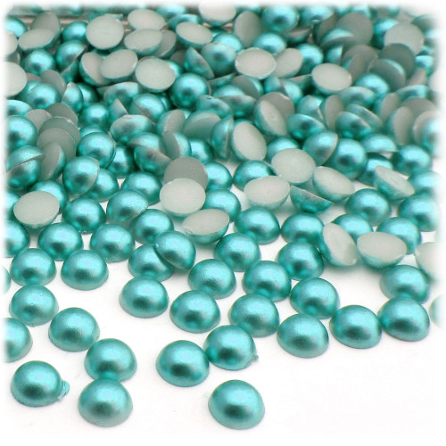 Half Dome Pearl, Plastic beads, 5mm, 1,000-pc, Aquamarine Blue