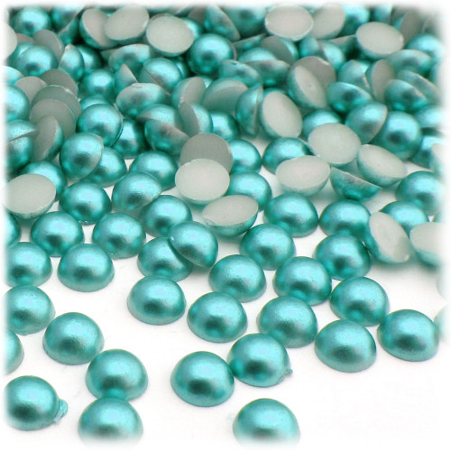 Half Dome Pearl, Plastic beads, 7mm, 10,000-pc, Aquamarine Blue