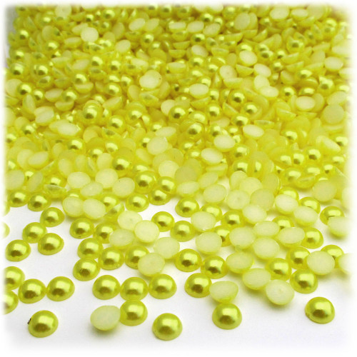Half Dome Pearl, Plastic beads, 5mm, 144-pc, Yellow Rays