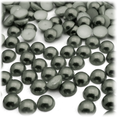 Half Dome Pearl, Plastic beads, 7mm, 10,000-pc, Charcoal Gray