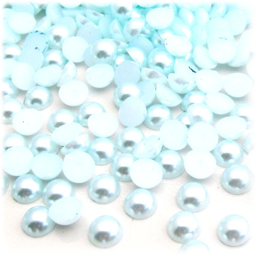 Half Dome Pearl, Plastic beads, 7mm, 144-pc, Sky Blue