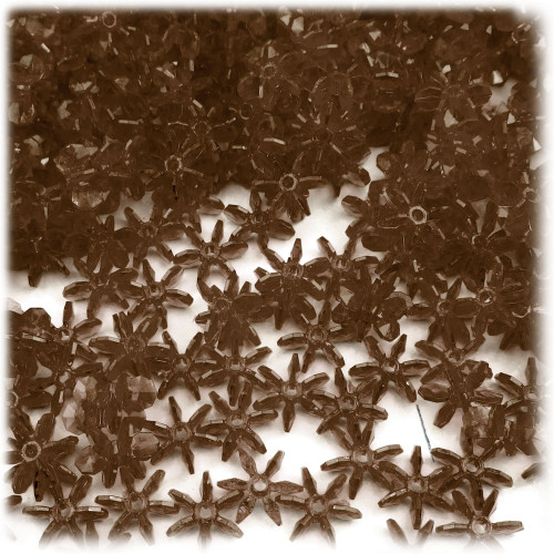 Starflake bead, SnowFlake, Cartwheel, Transparent, 10mm, 100-pc, Brown