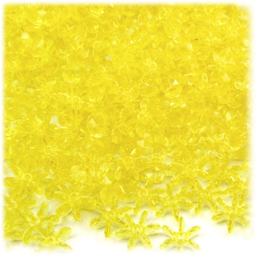 Starflake bead, SnowFlake, Cartwheel, Transparent, 10mm, 100-pc, Acid Yellow