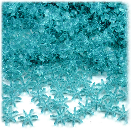 Starflake bead, SnowFlake, Cartwheel, Transparent, 10mm, 100-pc, Aqua