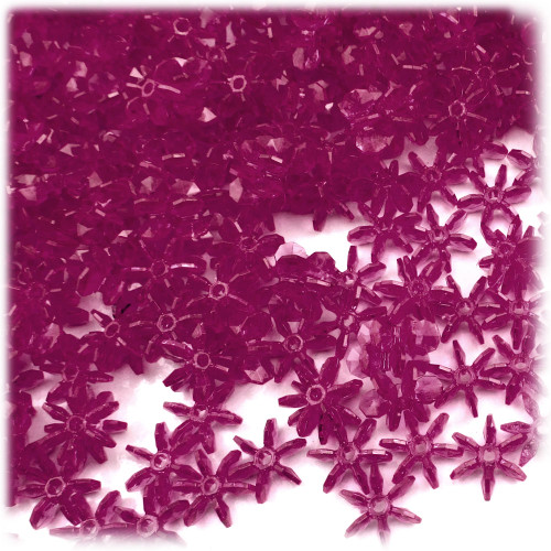 Starflake bead, SnowFlake, Cartwheel, Transparent, 10mm, 1,000-pc, Fuchsia