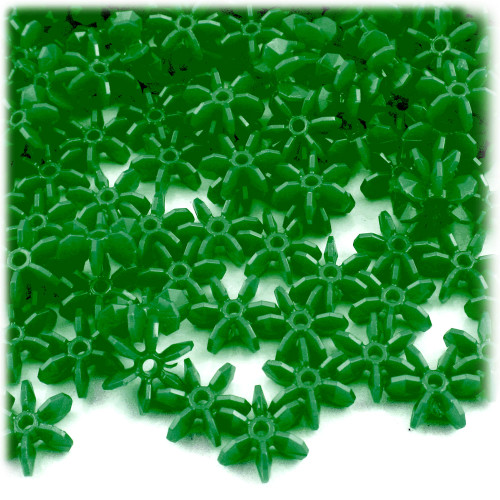 Starflake bead, SnowFlake, Cartwheel, Opaque, 12mm, 100-pc, Emerald Green