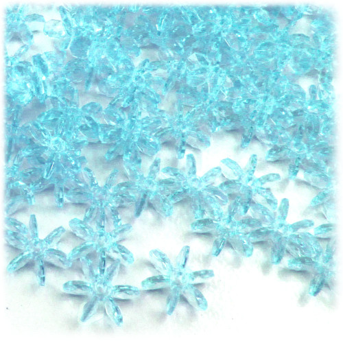 Starflake bead, SnowFlake, Cartwheel, Transparent, 12mm, 100-pc, Light Blue
