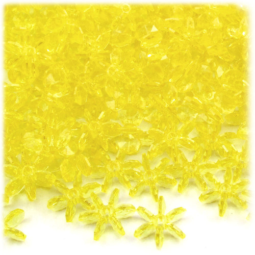 Starflake bead, SnowFlake, Cartwheel, Transparent, 12mm, 1,000-pc, Acid Yellow