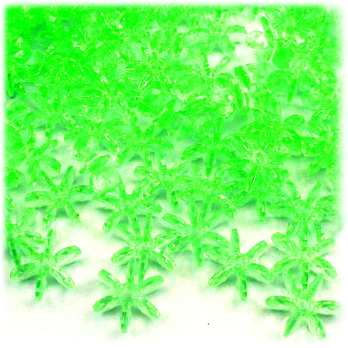 Starflake bead, SnowFlake, Cartwheel, Transparent, 12mm, 1,000-pc, Light Green
