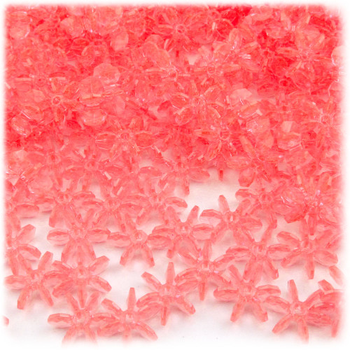 Starflake bead, SnowFlake, Cartwheel, Transparent, 12mm, 1,000-pc, Salmon Orange