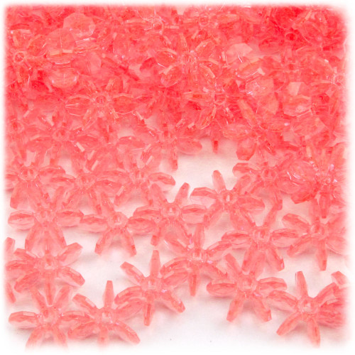 Starflake bead, SnowFlake, Cartwheel, Transparent, 18mm, 1,000-pc, Salmon Orange