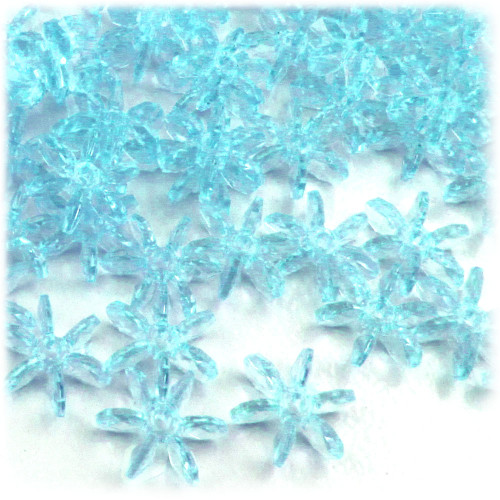 Starflake bead, SnowFlake, Cartwheel, Transparent, 18mm, 1,000-pc, Light Blue