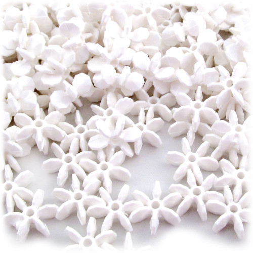 Starflake bead, SnowFlake, Cartwheel, Opaque, 18mm, 1,000-pc, White