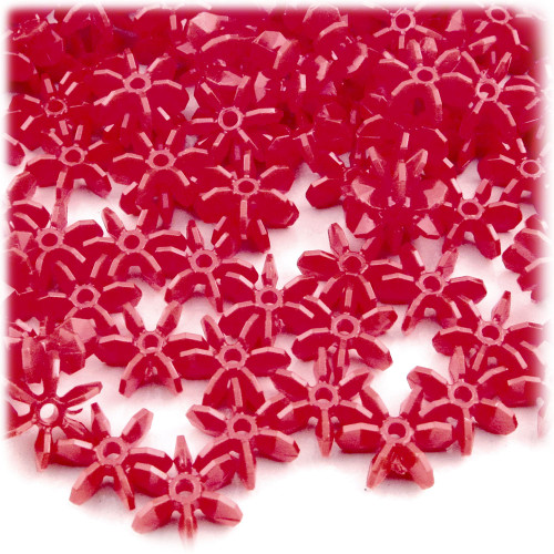 Starflake bead, SnowFlake, Cartwheel, Opaque, 18mm, 1,000-pc, Red