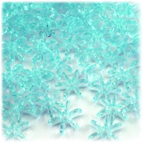 Starflake bead, SnowFlake, Cartwheel, Transparent, 18mm, 100-pc, Light Aqua
