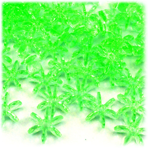 Starflake bead, SnowFlake, Cartwheel, Transparent, 18mm, 1,000-pc, Light Green