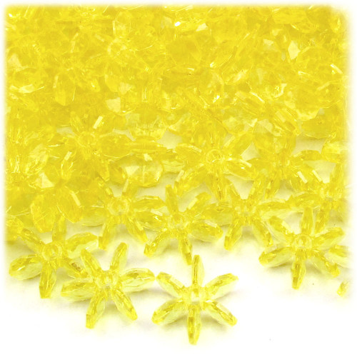 Starflake bead, SnowFlake, Cartwheel, Transparent, 18mm, 1,000-pc, Acid Yellow