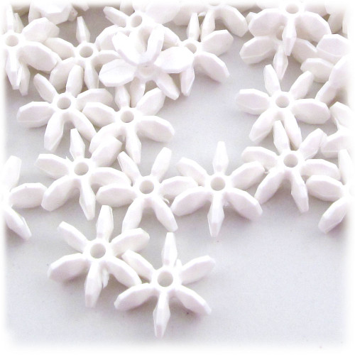 Starflake bead, SnowFlake, Cartwheel, Opaque, 25mm, 1,000-pc, White