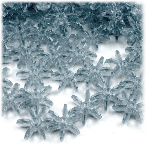 Starflake bead, SnowFlake, Cartwheel, Transparent, 25mm, 1,000-pc, Blue Jeans