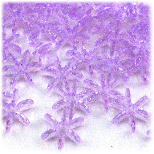 Starflake bead, SnowFlake, Cartwheel, Transparent, 25mm, 100-pc, Lavender Purple