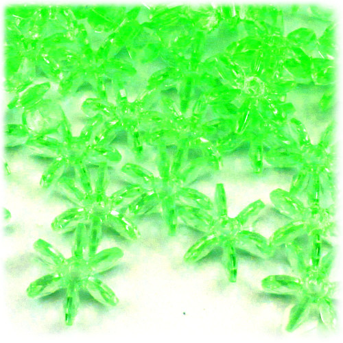 Starflake bead, SnowFlake, Cartwheel, Transparent, 25mm, 100-pc, Light Green