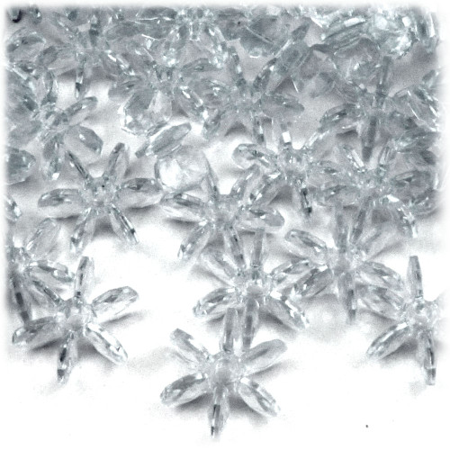 Starflake bead, SnowFlake, Cartwheel, Transparent, 25mm, 1,000-pc, Clear