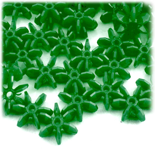 Starflake bead, SnowFlake, Cartwheel, Opaque, 25mm, 25-pc Emerald Green