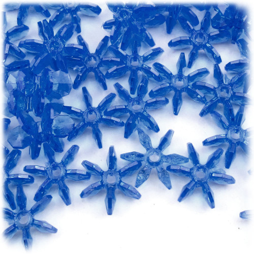 Starflake bead, SnowFlake, Cartwheel, Transparent, 25mm, 1,000-pc, Royal Blue