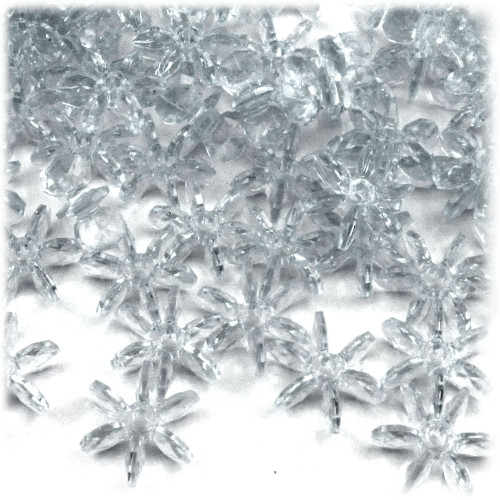 Starflake bead, SnowFlake, Cartwheel, Transparent, 18mm, 50-pc, Clear