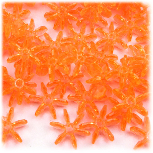 Starflake bead, SnowFlake, Cartwheel, Transparent, 18mm, 50-pc, Orange