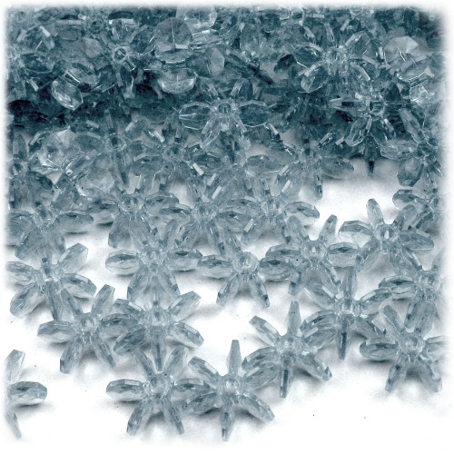 Starflake bead, SnowFlake, Cartwheel, Transparent, 18mm, 50-pc, Blue Jeans