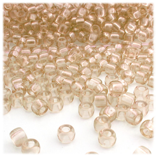 Pony Beads, Transparent, 9x6mm, 1,000-pc, Champagne