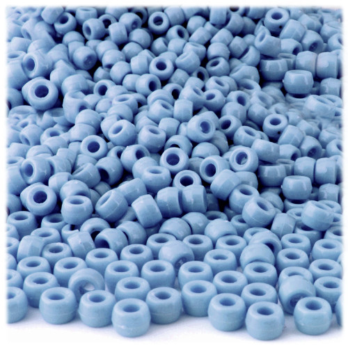Pony Beads, Opaque, 6x9mm, 100-pc, Light Baby blue