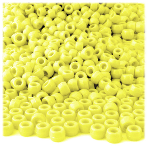 Pony Beads, Opaque, 9x6mm, 1,000-pc, Yellow